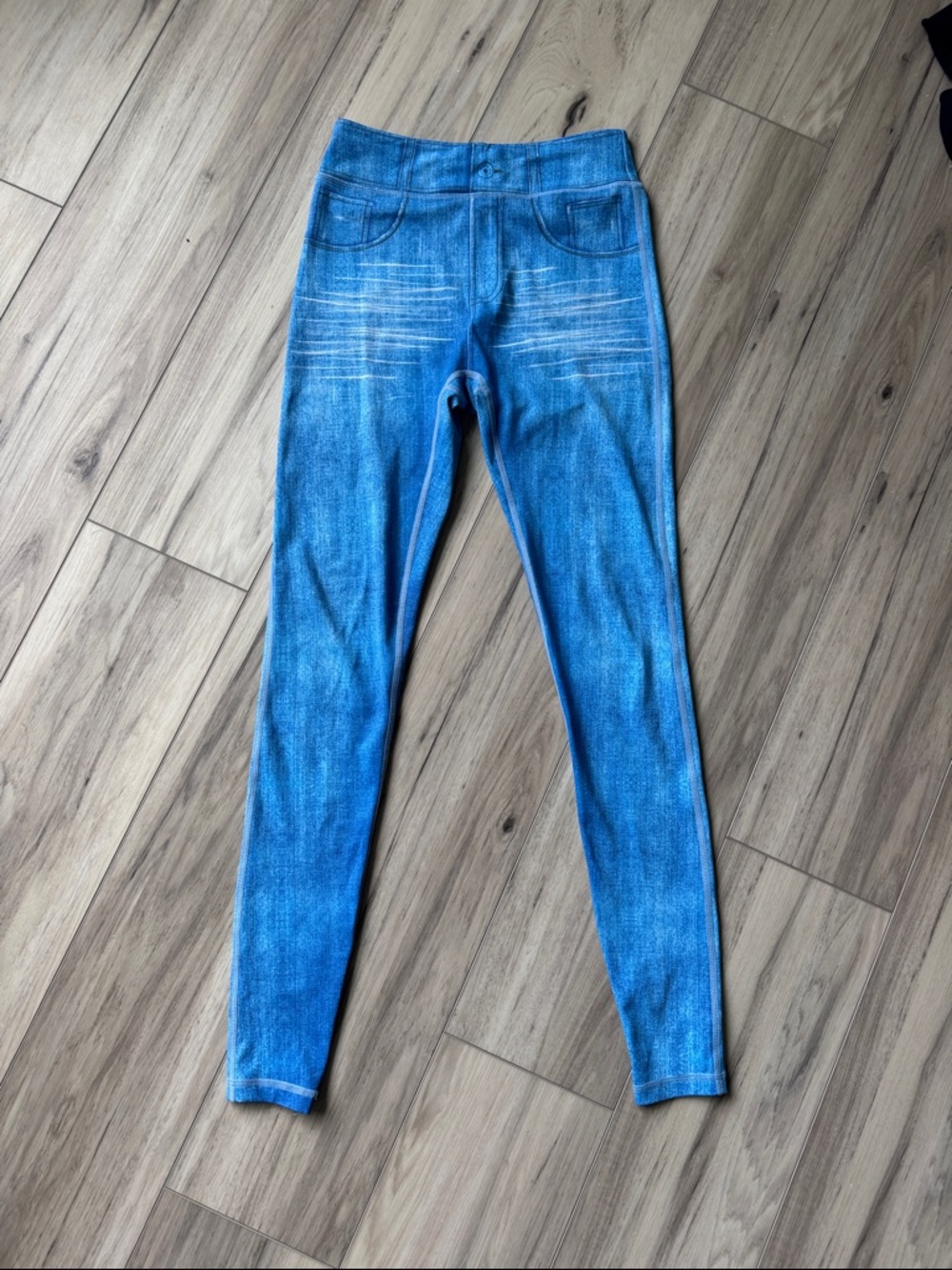 Zyia light denim distressed leggings